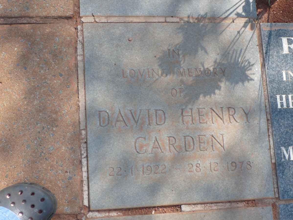 GARDEN David Henry 1922-1978