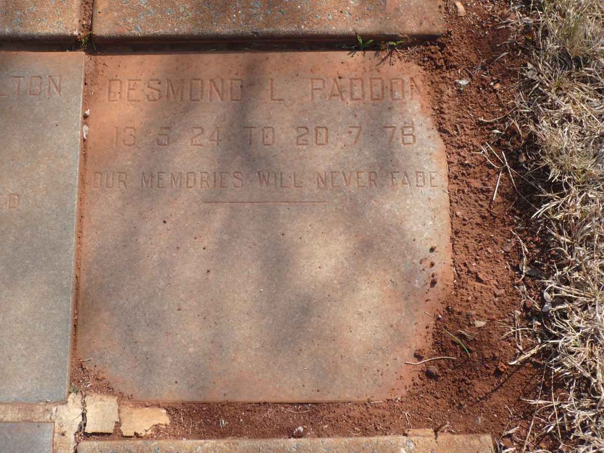 PADDON Desmond L. 1924-1976