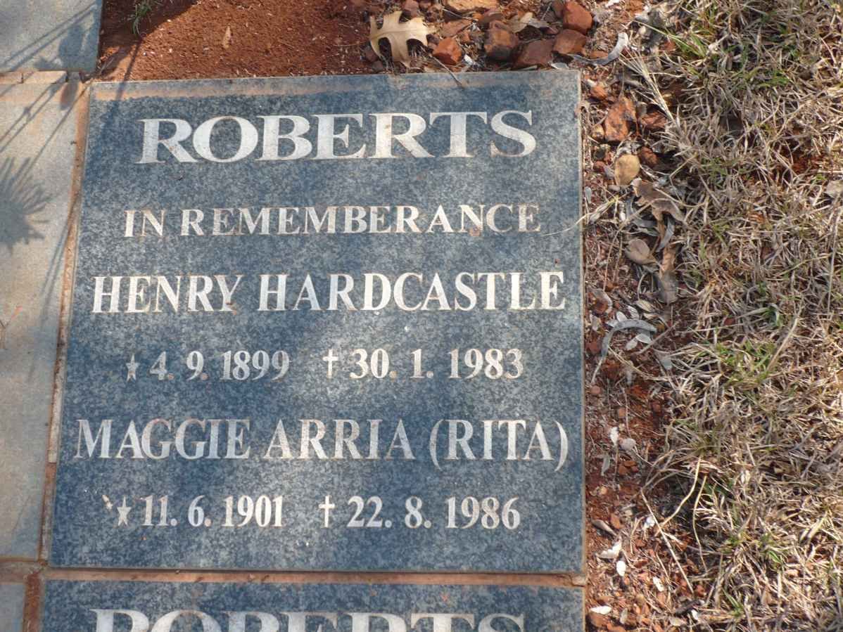 ROBERTS Henry Hardcastle 1899-1983 &amp; Maggie Arria 1901-1986