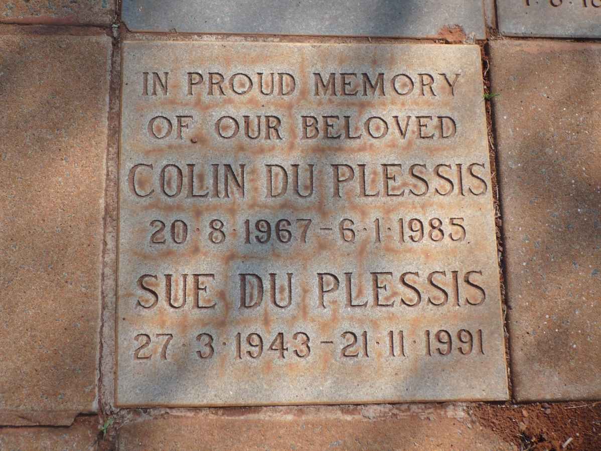 PLESSIS Colin, du 1967-1985 :: DU PLESSIS Sue 1943-1991