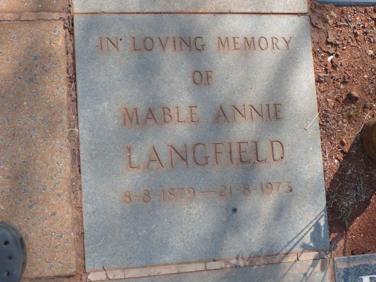 LANGFIELD Mable Annie 1879-1973