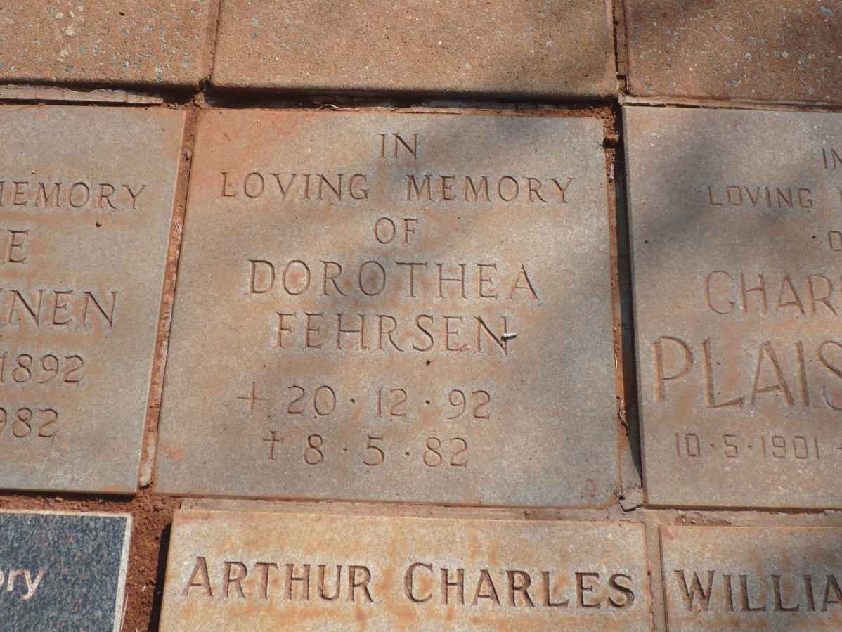 FEHRSON Dorothea 1892-1982