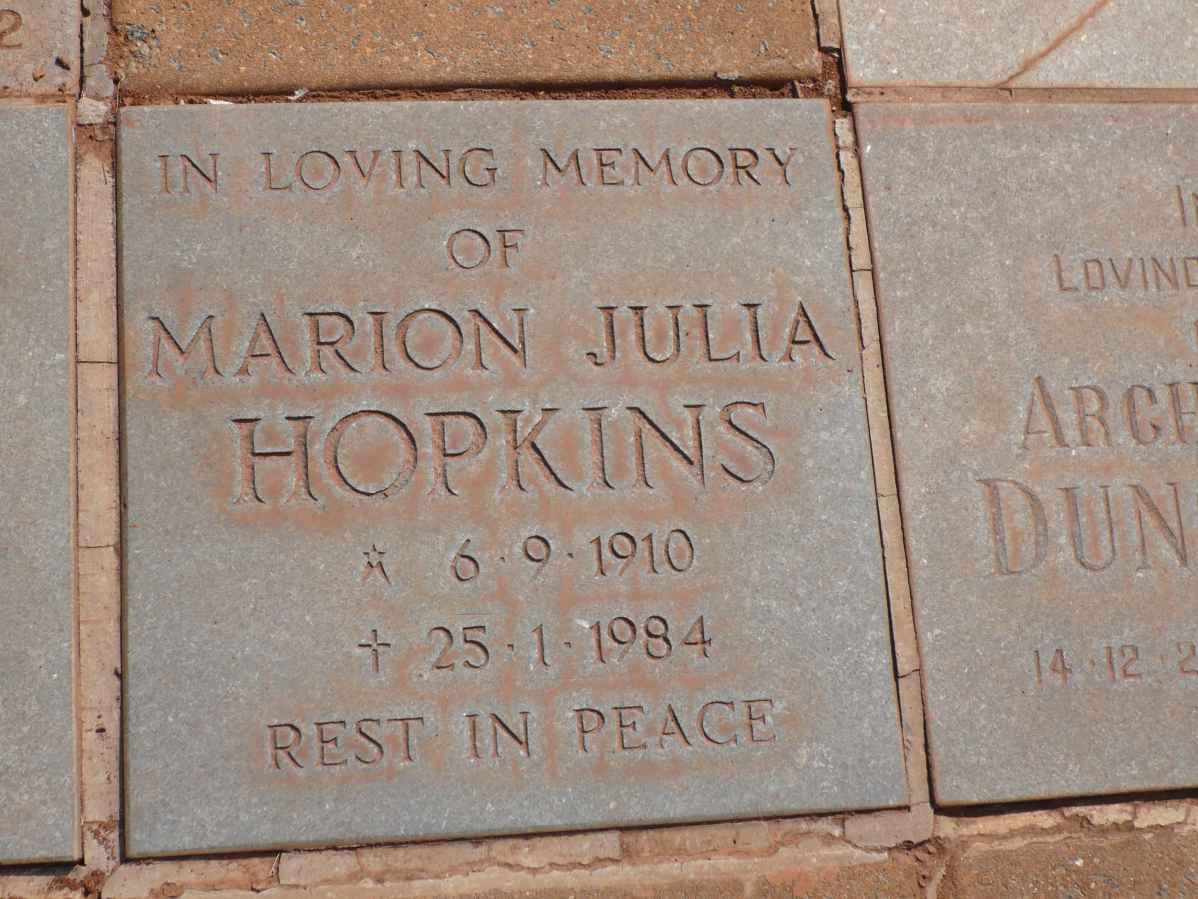 HOPKINS Marion Julia 1910-1984