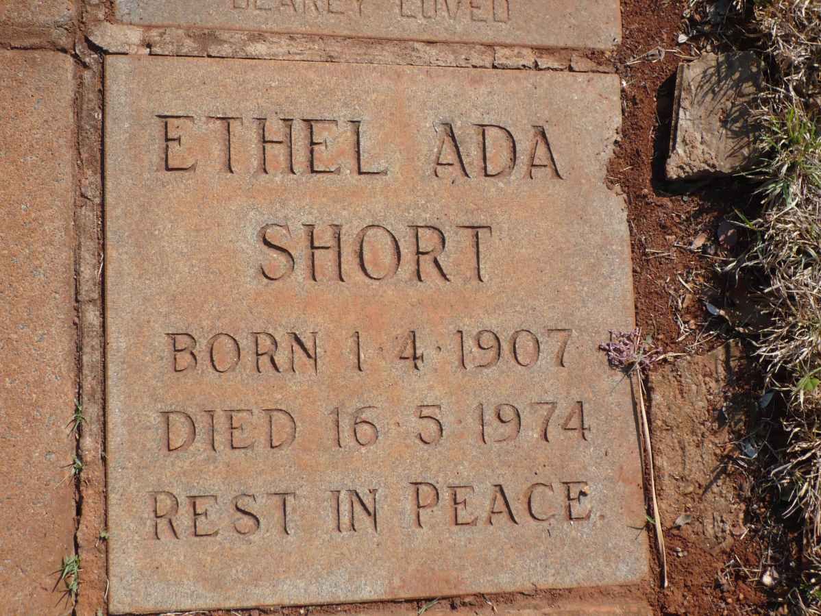 SHORT Ethel Ada 1907-1974