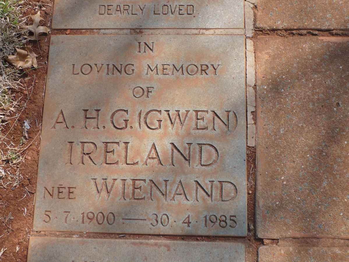 IRELAND A.H.G. nee WIENAND 1900-1985