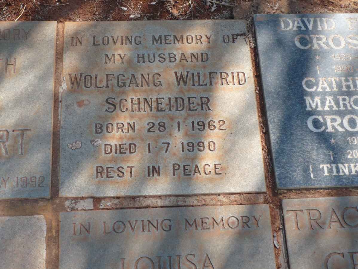 SCHNEIDER Wolfgang Wilfred 1962-1990