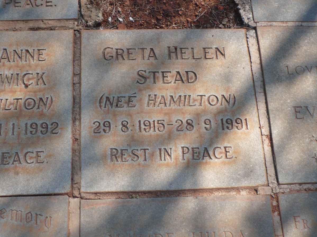 STEAD Greta Helen nee HAMILTON 1915-1991
