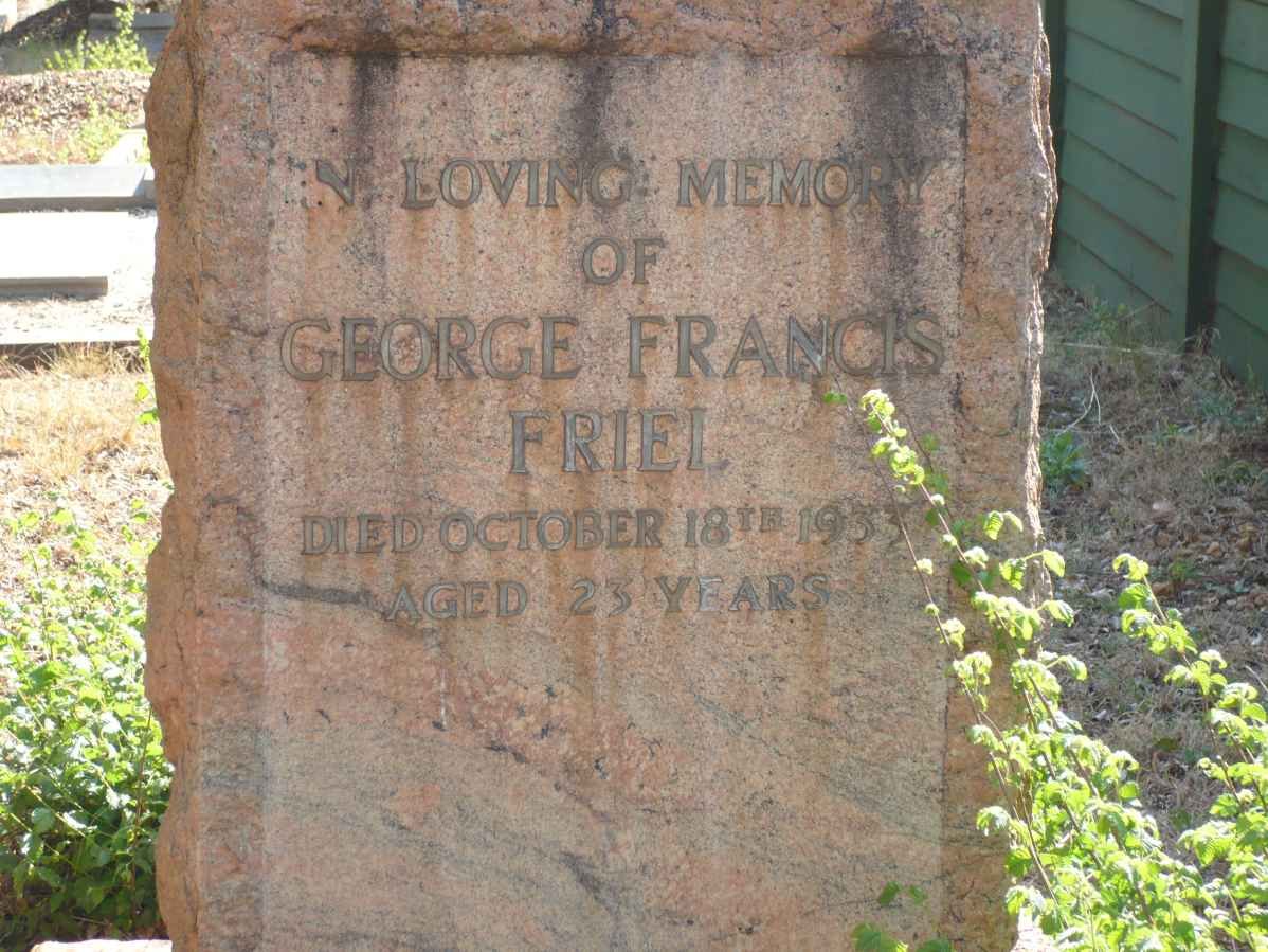 FRIEL George Francis -1933