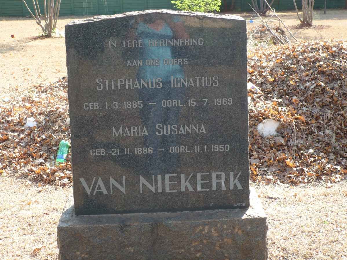 NIEKERK Stepahnus Igantius, van 1885-1969 &amp; Maria Susanna 1886-1950