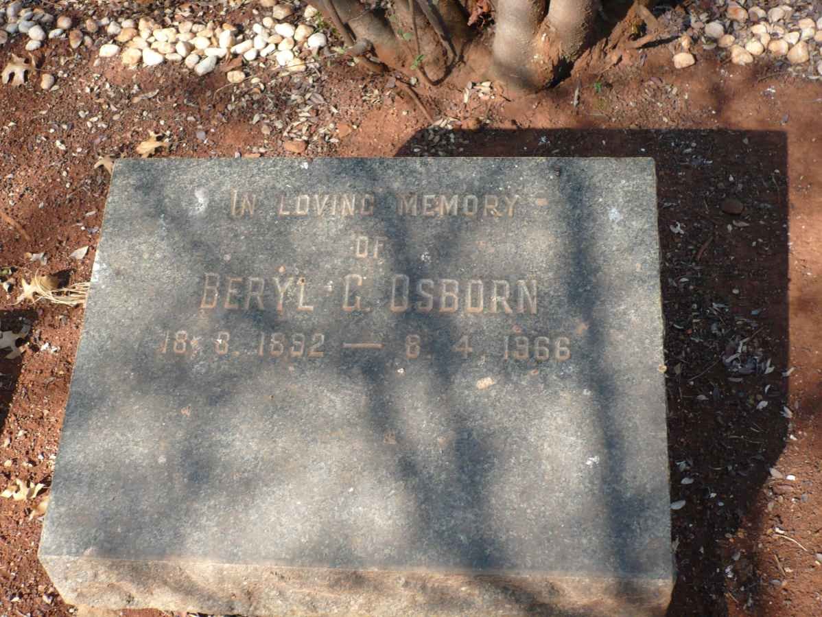 OSBORN Beryl G. 1892-1966