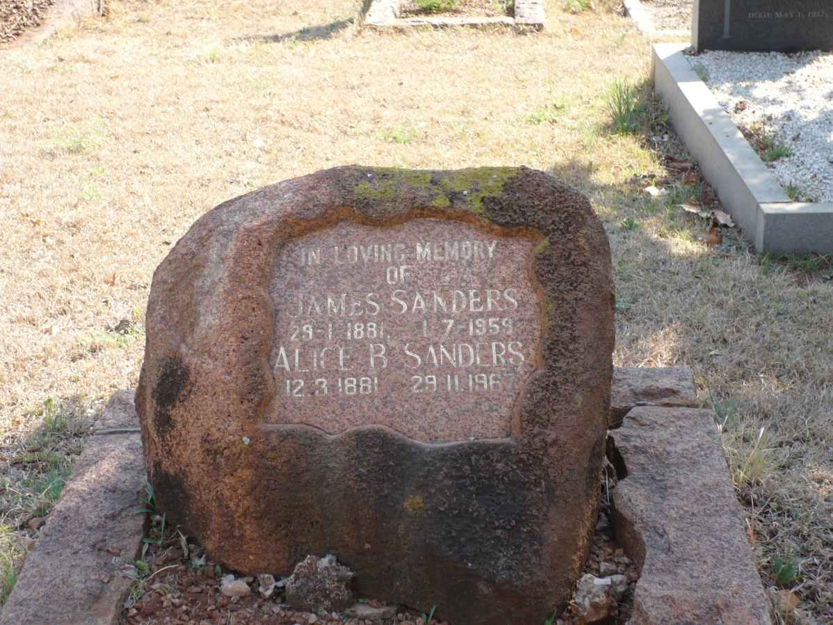 SANDERS James 1881-1959 &amp; Alice B. 1881-1967