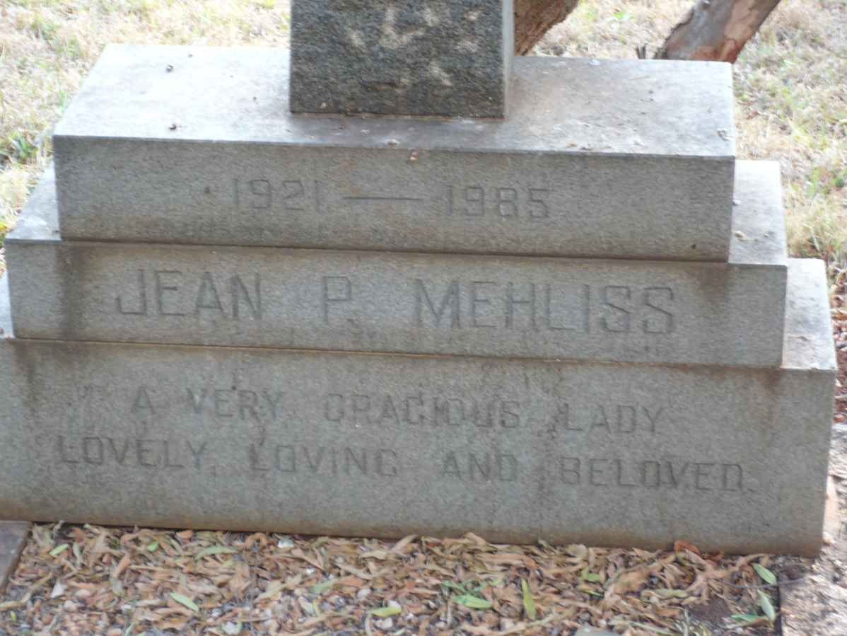 MEHLISS Jean P. 1921-1985