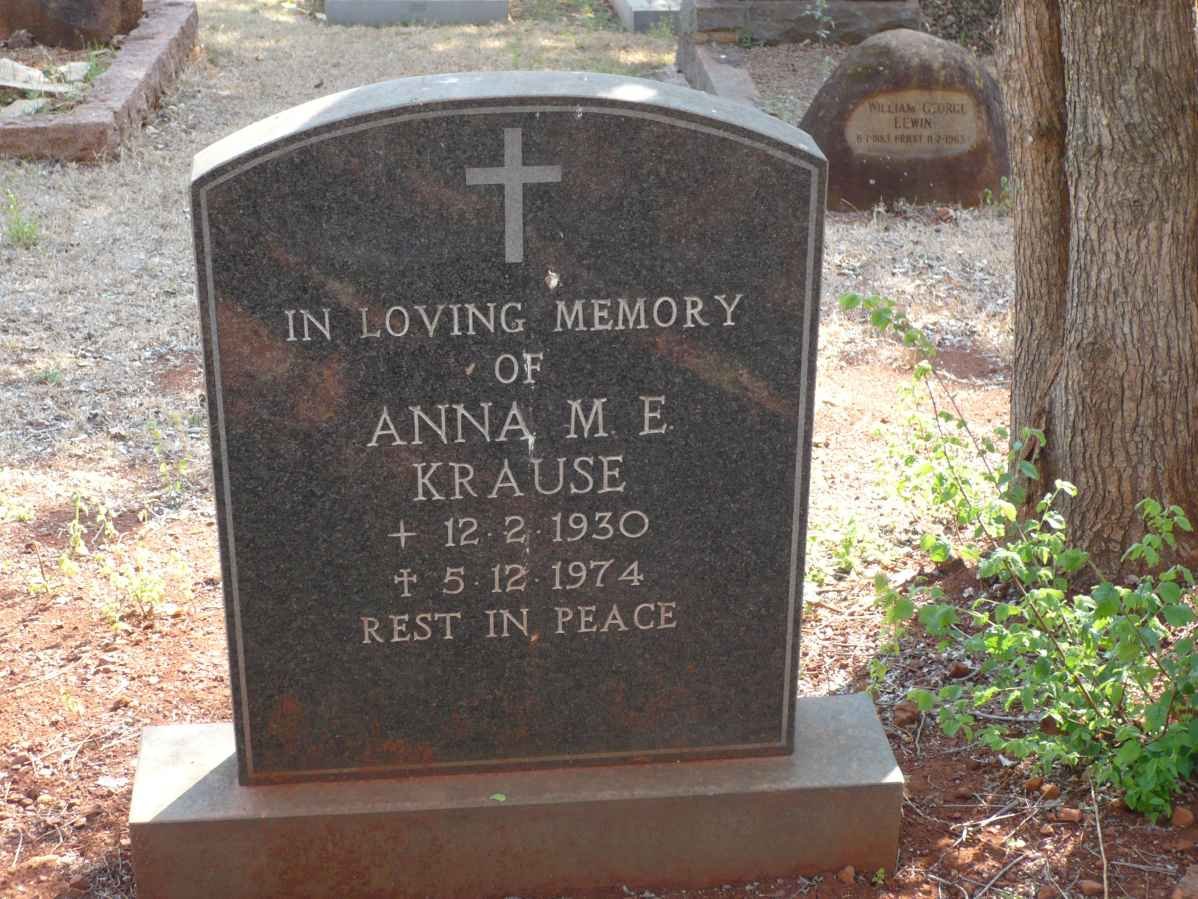 KRAUSE Anna M.E. 1930-1974