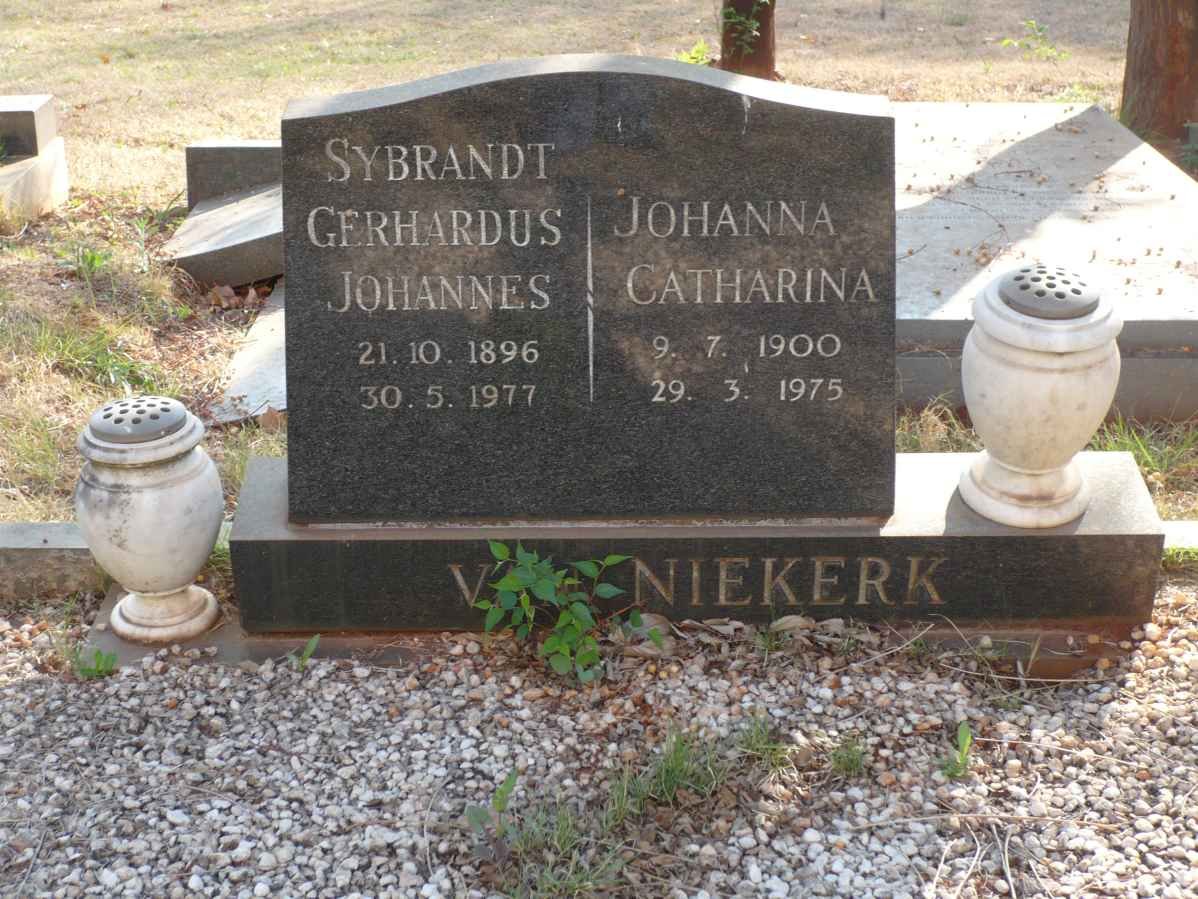 NIEKERK Sybrandt Gerhardus Johannes, van 1896-1977 &amp; Johanna Catharina 1900-1975