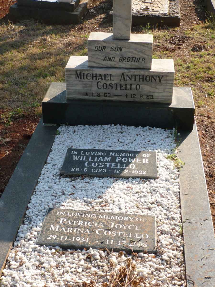 COSTELLO William Power 1925-1982 &amp; Patricia Joyce Marina 1934-2008 :: COSTELLO Michael Anthony 1963-1983