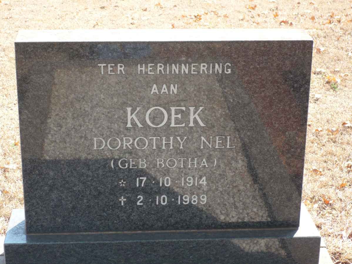 NEL Dorothy nee BOTHA 1914-1989