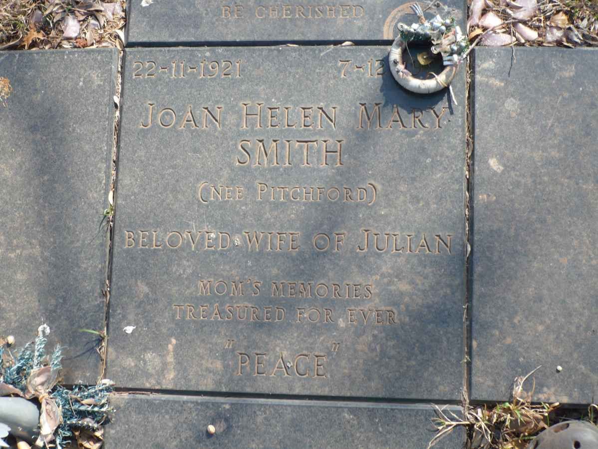 SMITH Joan Helen Mary nee PITCHFORD 1921-