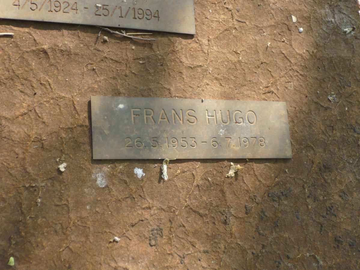 VAN DER VEGTE  Frans Hugo 1953-1978