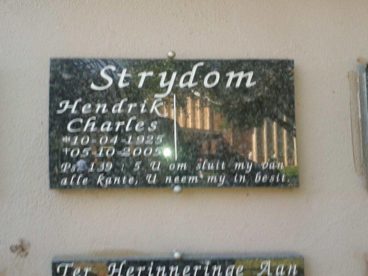 STRYDOM Hendrik Charles 1925-2005