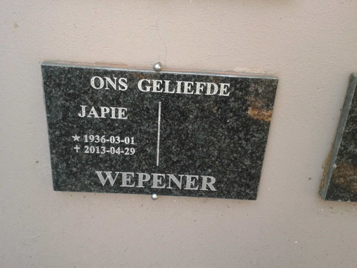 WEPENER Japie 1936-2013