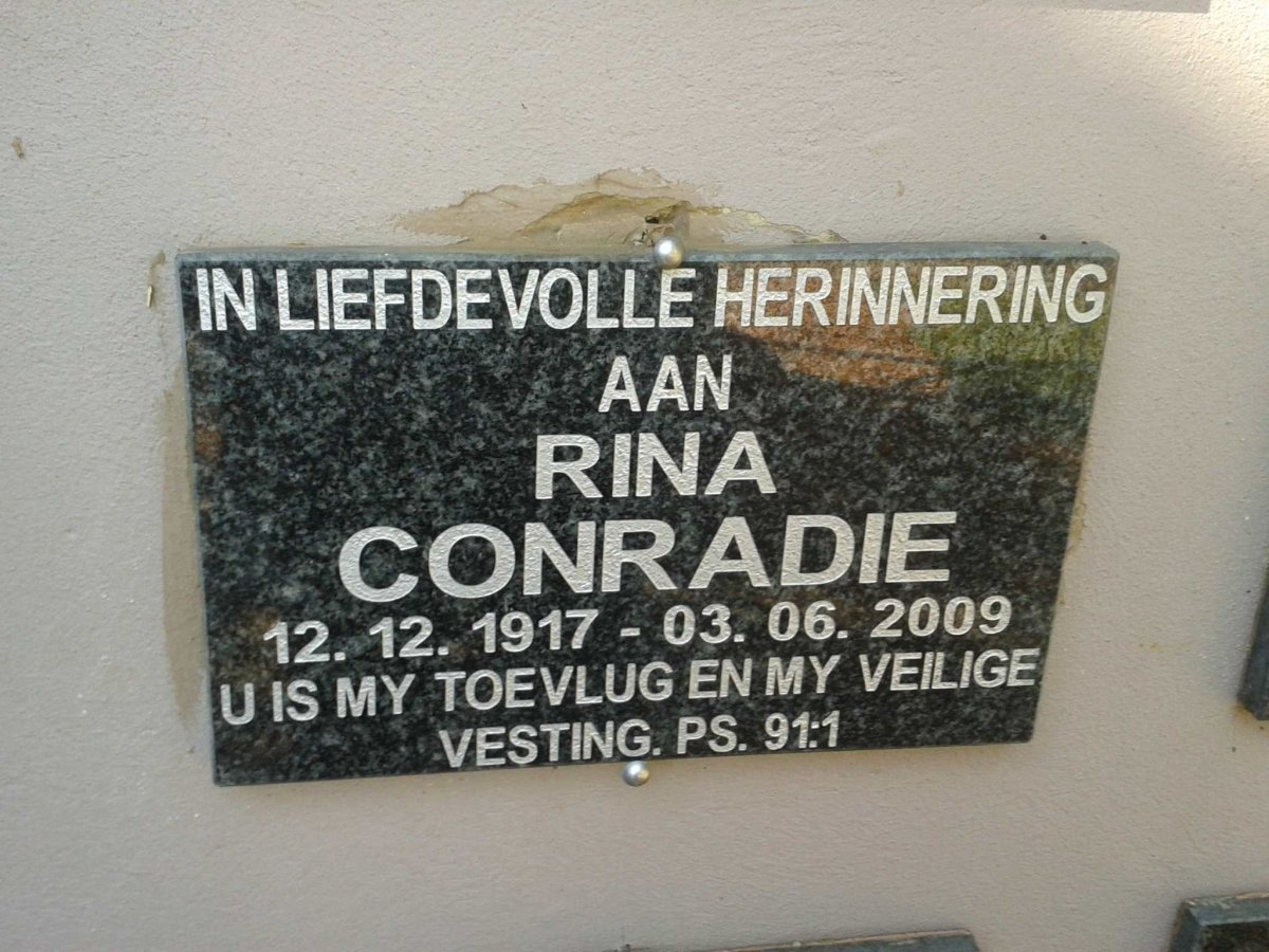 CONRADIE Rina 1917-2009