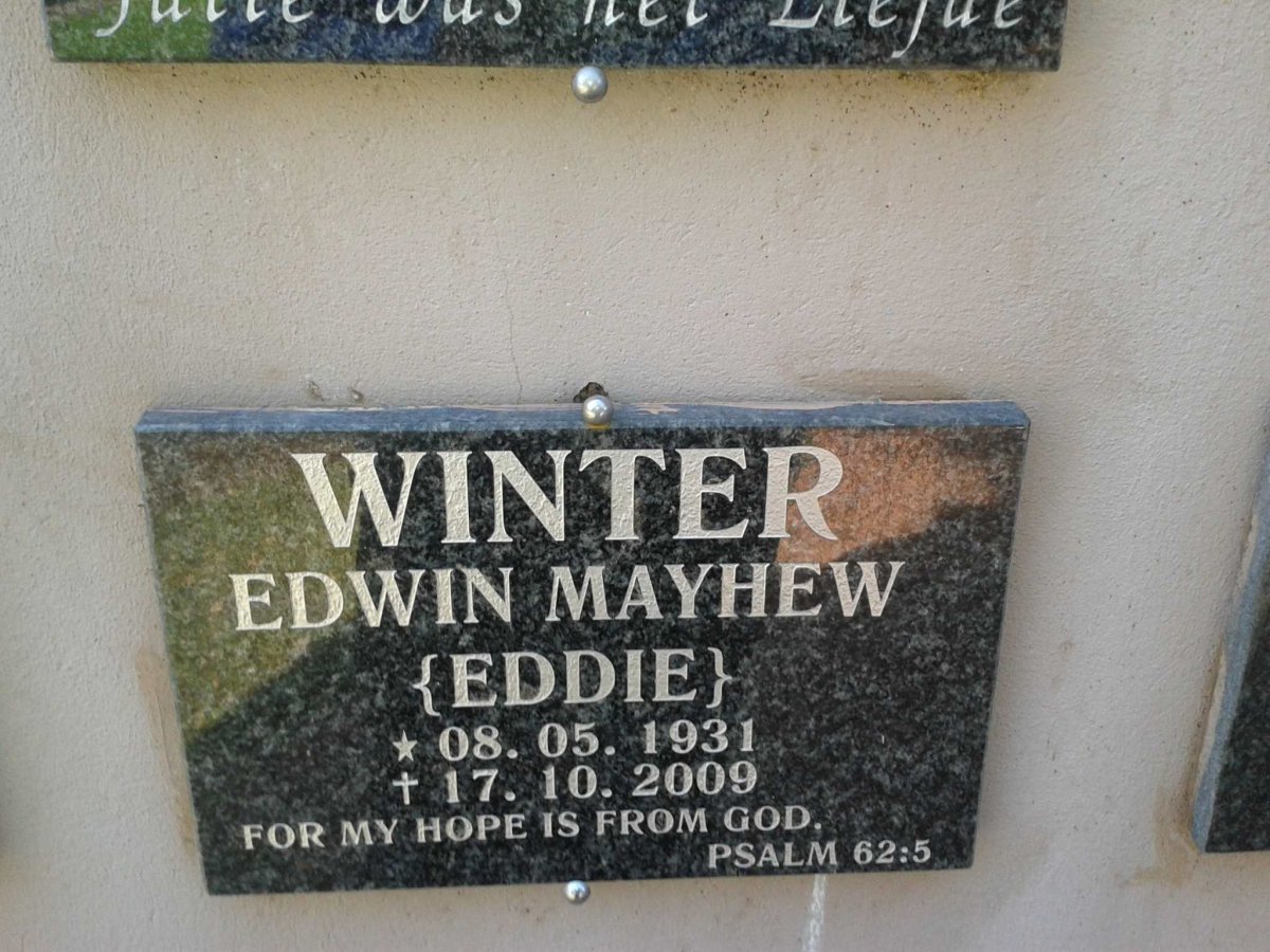 WINTER Edwin Mayhew 1931-2009