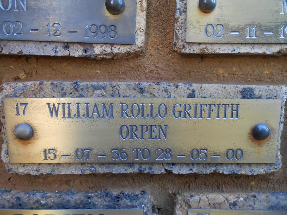 ORPEN William Rollo Griffith 1936-2000