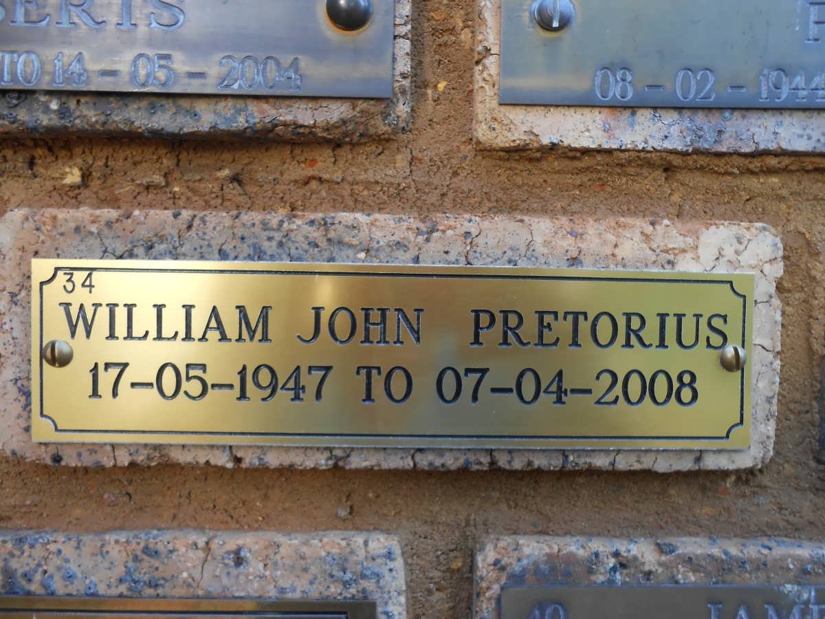 PRETORIUS William John 1947-2008