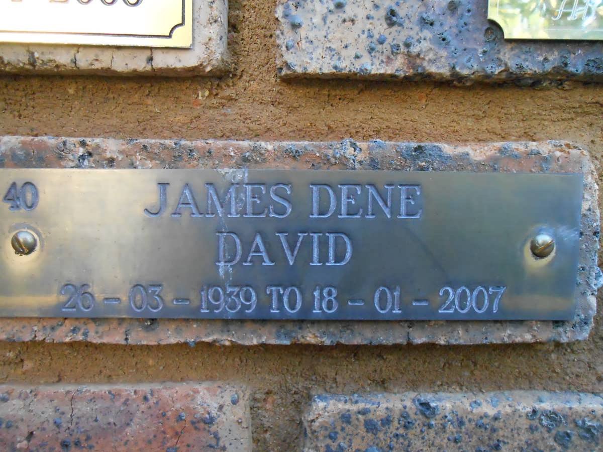 DAVID James Dene 1939-2007