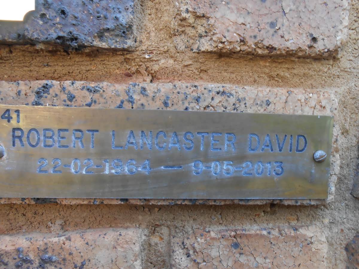 DAVID Robert Lancaster 1964-2013