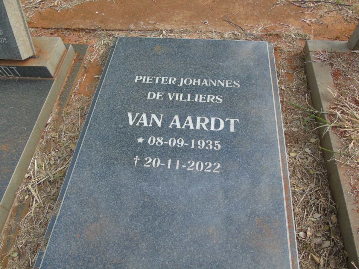 AARDT Pieter Johannes De Villiers, van 1935-2022