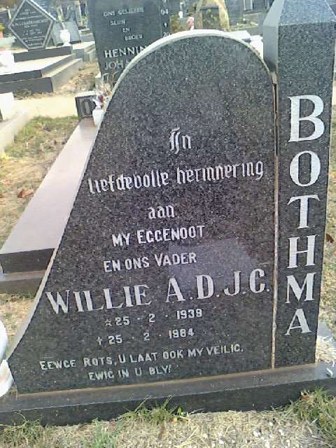 BOTHMA Willie A.D.J.C. 1939-1984