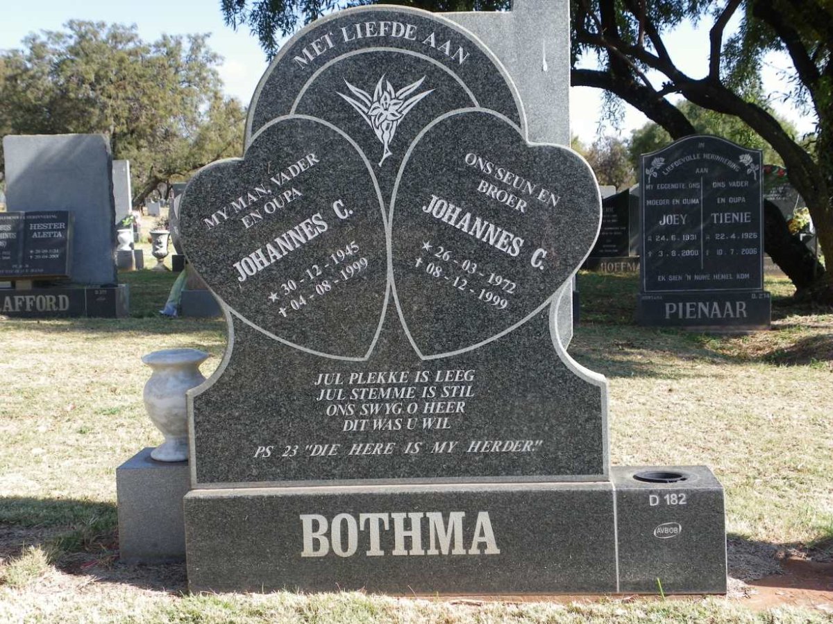 BOTHMA Johannes C. 1945-1999 :: BOTHMA Johannes C. 1972-1999