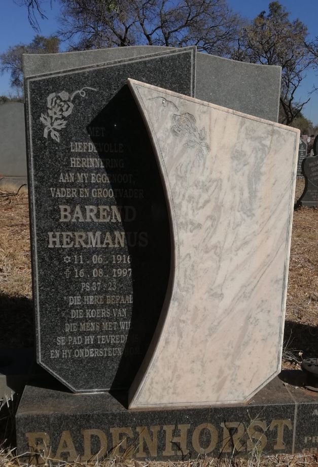 BADENHORST Barend Hermanus 1916-1997