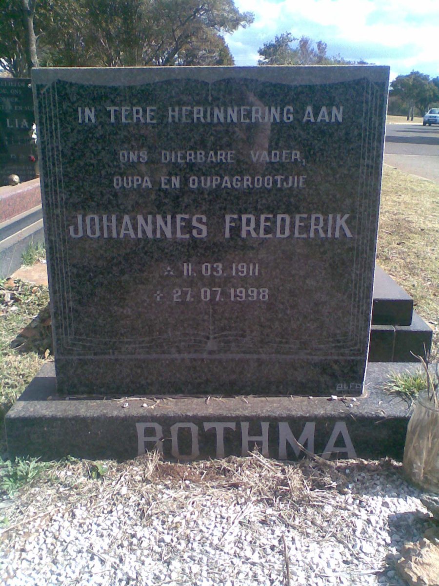 BOTHMA Johannes Frederick 1911-1998