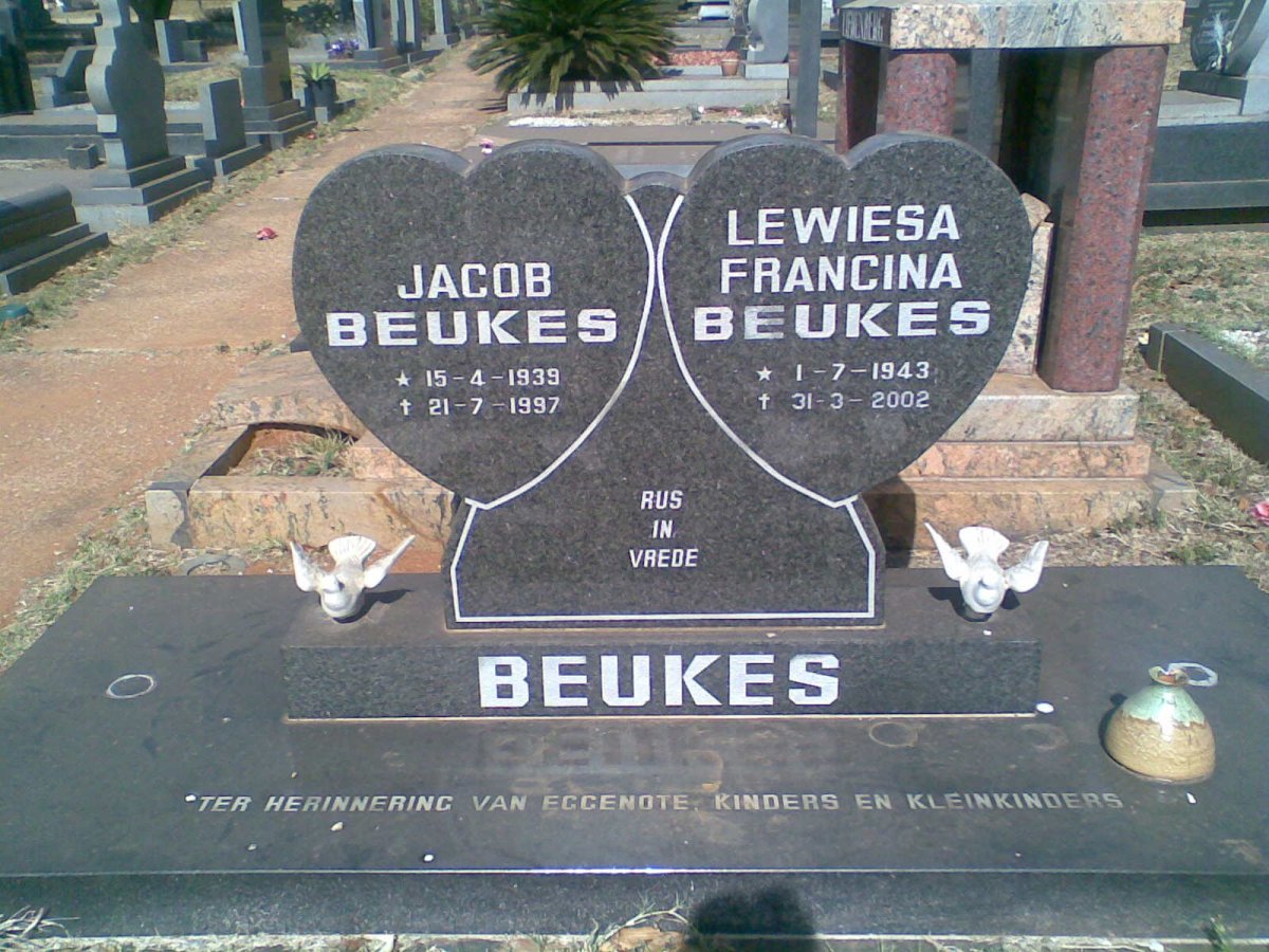 BEUKES Jacob 1939-1997 &amp; Lewiesa Francina 1943-2002