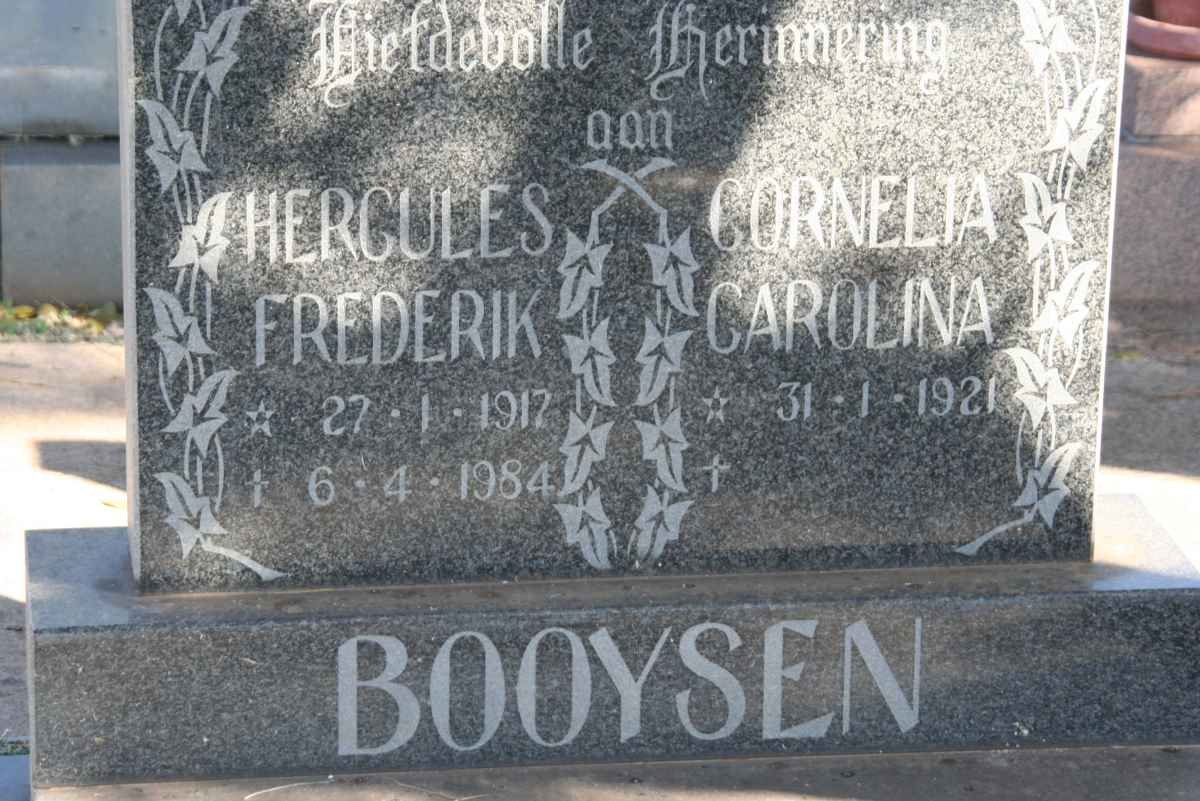 BOOYSEN Hercules Frederik 1917-1984 &amp; Cornelia Carolina 1921-