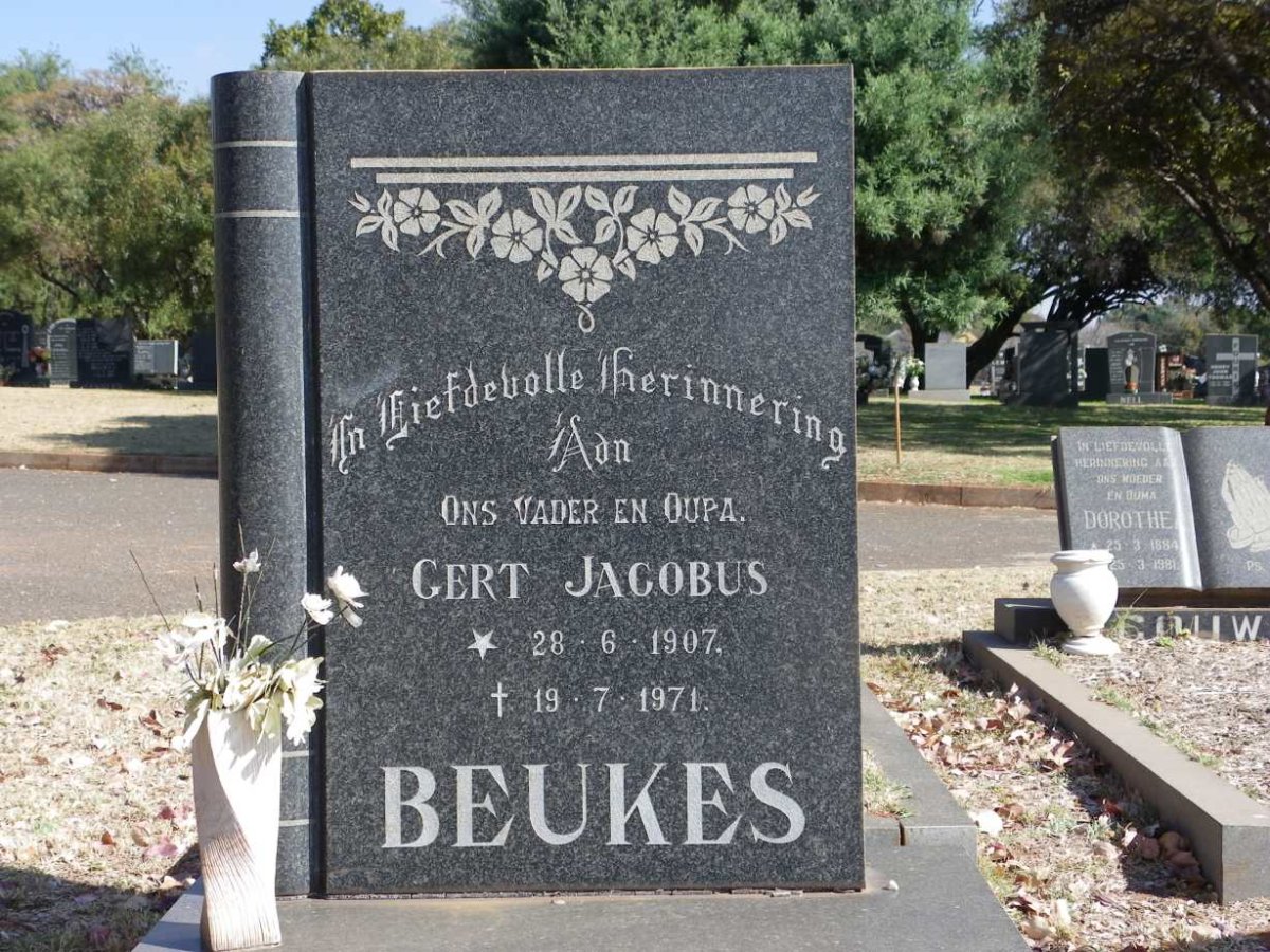 BEUKES Gert Jacobus 1907-1971