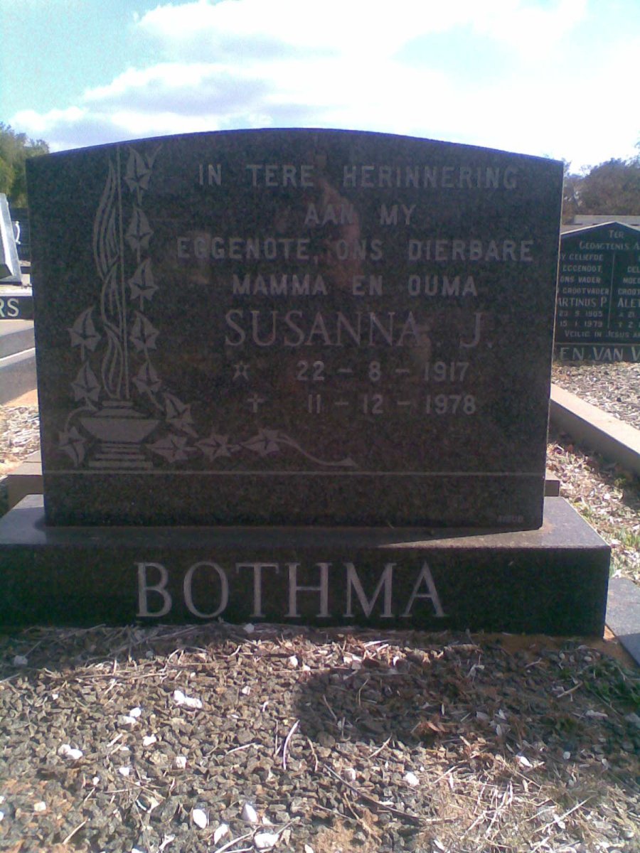 BOTHMA Susanna J. 1917-1978