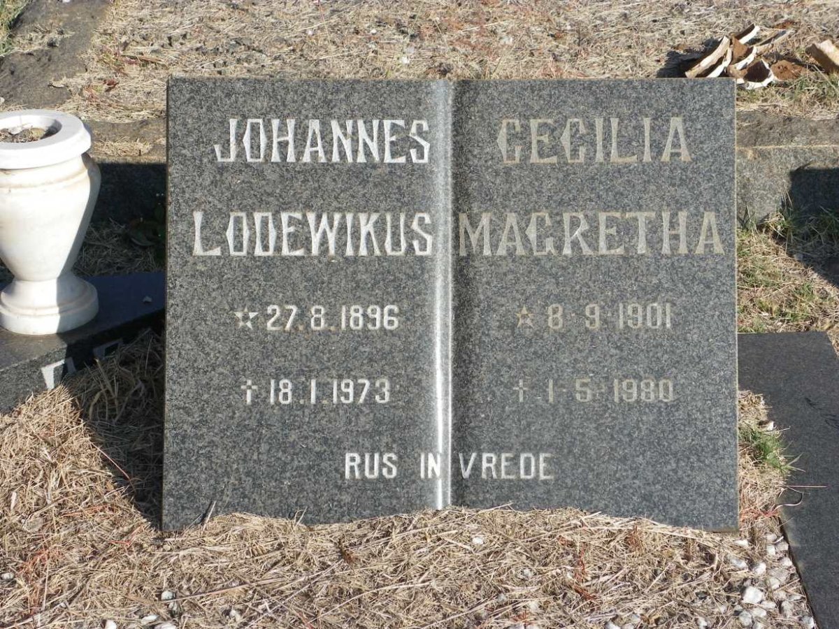 DREYER Johannes Lodewikus 1896-1973 &amp; Cecilia Margaretha 1901-1980