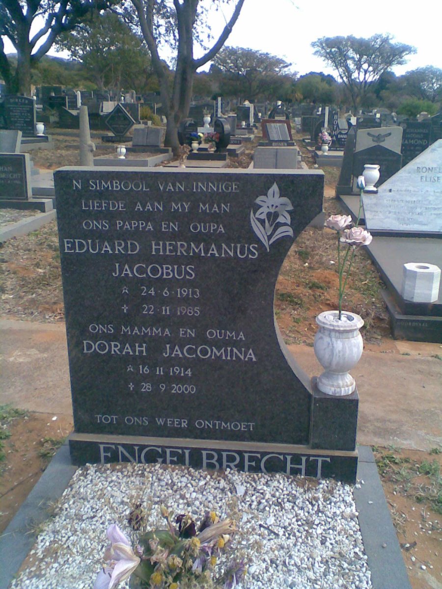 ENGELBRECHT Eduard Hermanus Jacobus 1913-1985 &amp; Dorah Jacomina 1914-2000