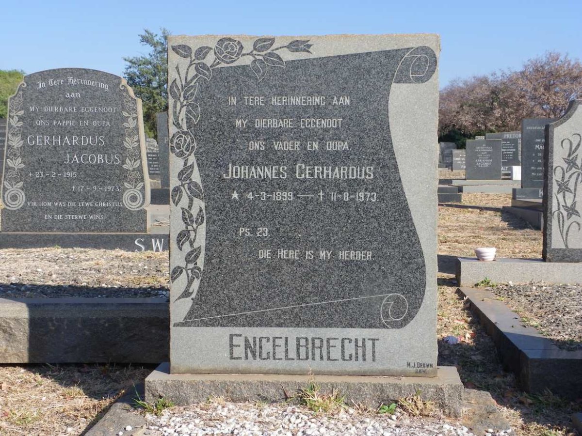 ENGELBRECHT Johannes Gerhardus 1899-1973