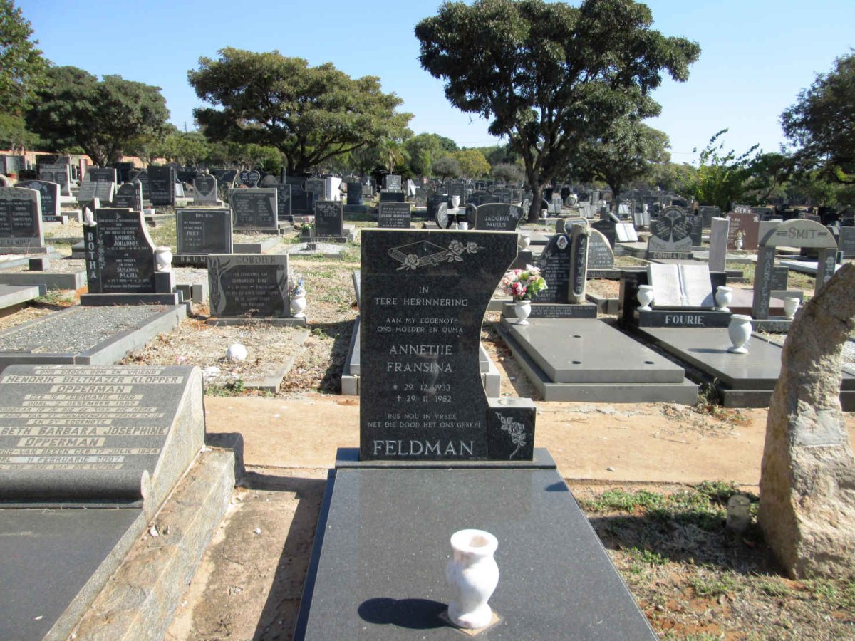 FELDMAN Annetjie Fransina 1933-1982
