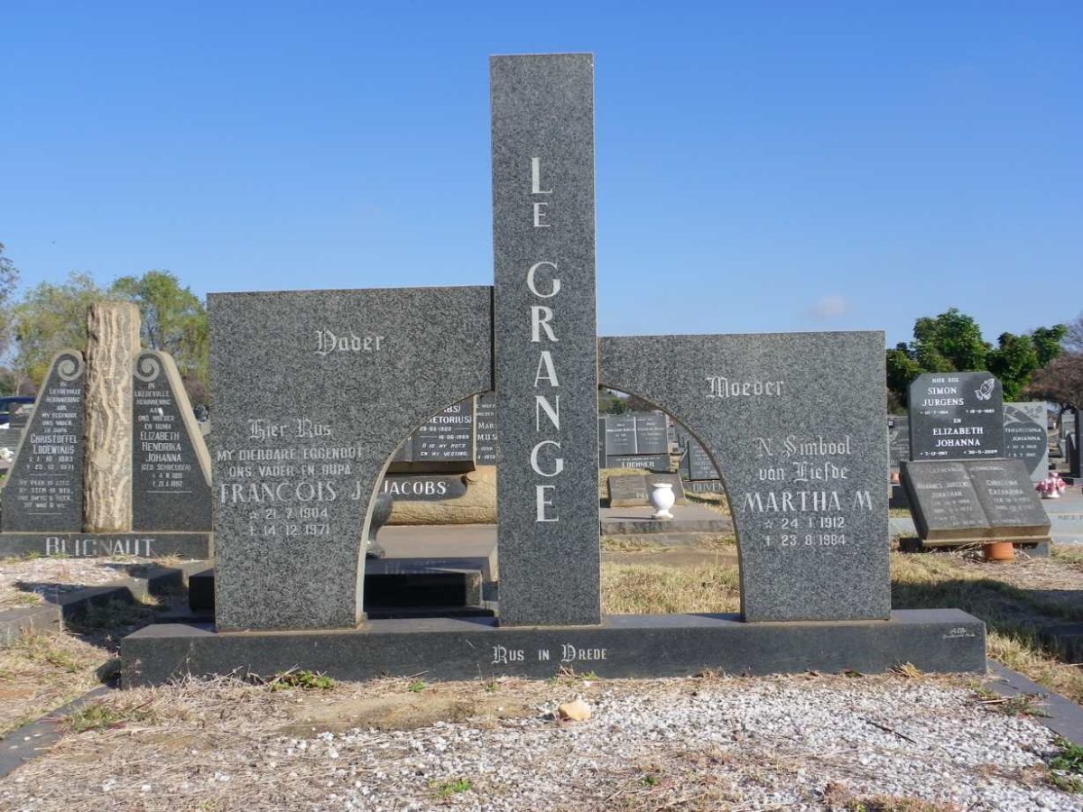 GRANGE Francois J., le 1904-1971 &amp; Martha M. 1912-1984