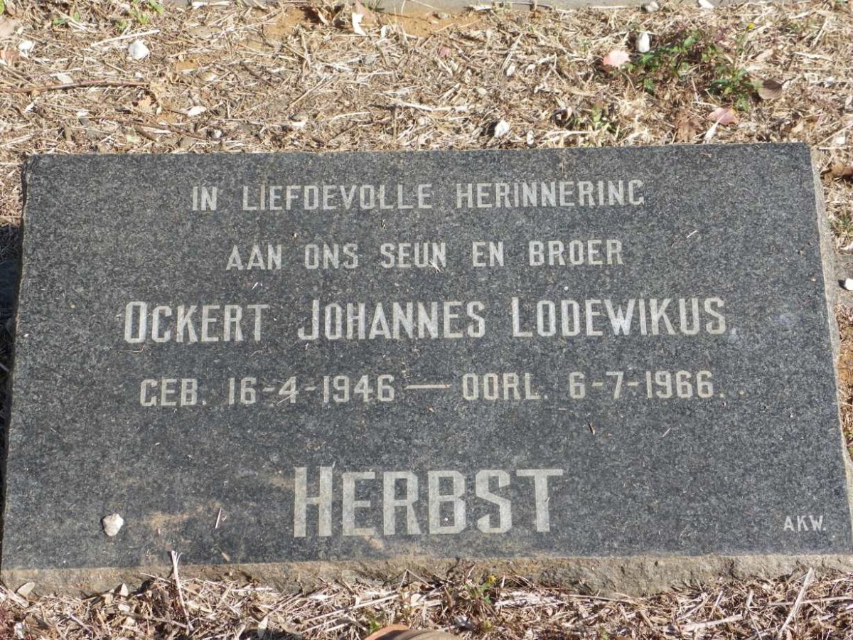 HERBST Ockert Johannes Lodewikus 1946-1966