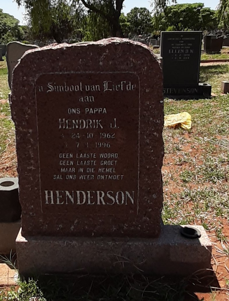 HENDERSON Hendrik J. 1962-1996