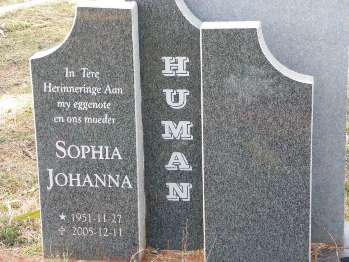 HUMAN Sophia Johanna 1951-2005