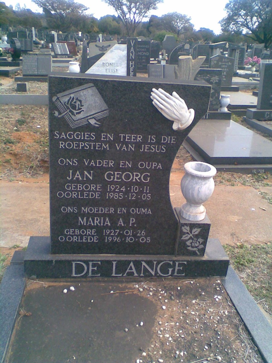 LANGE Jan Georg, de 1924-1985 &amp; Maria A.P. 1927-1996