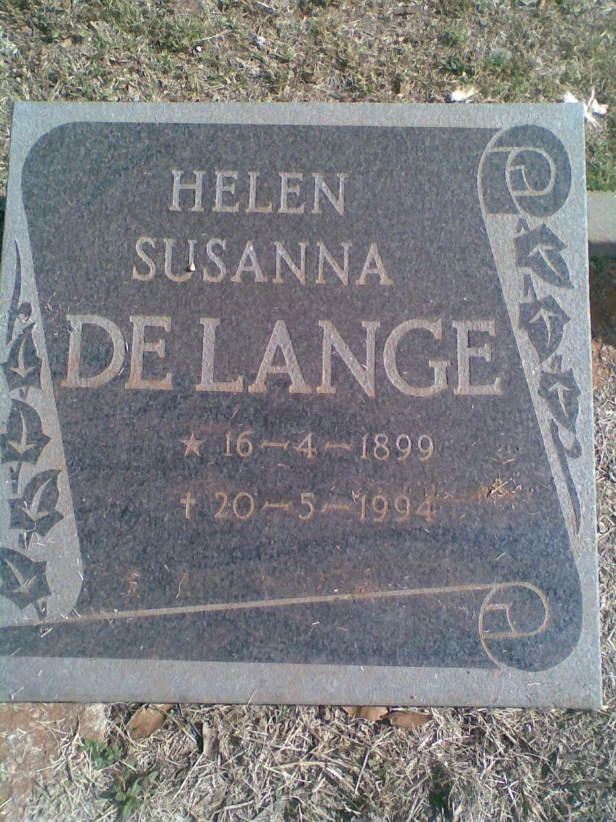 LANGE Helen Susanna, de 1899-1994
