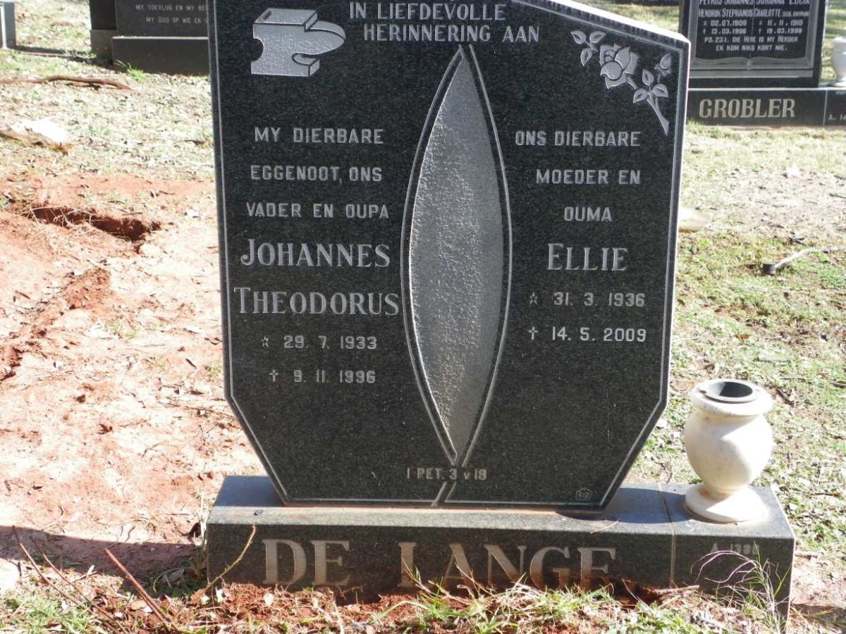 LANGE Johannes Theodorus, de 1933-1996 &amp; Ellie 1936-2009